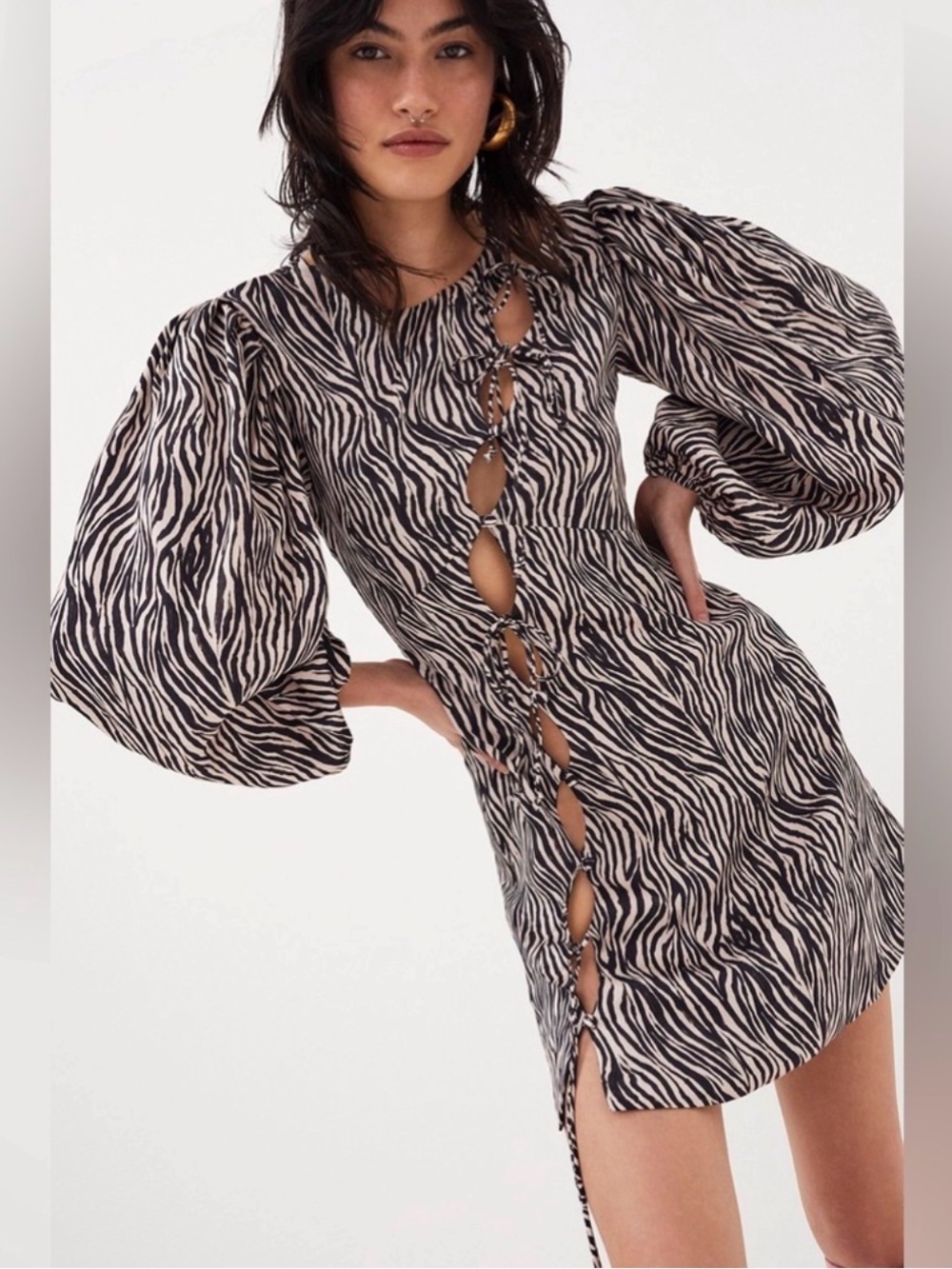 NWT For Love & Lemons Rosita Mini Dress Large - Picture 2 of 7